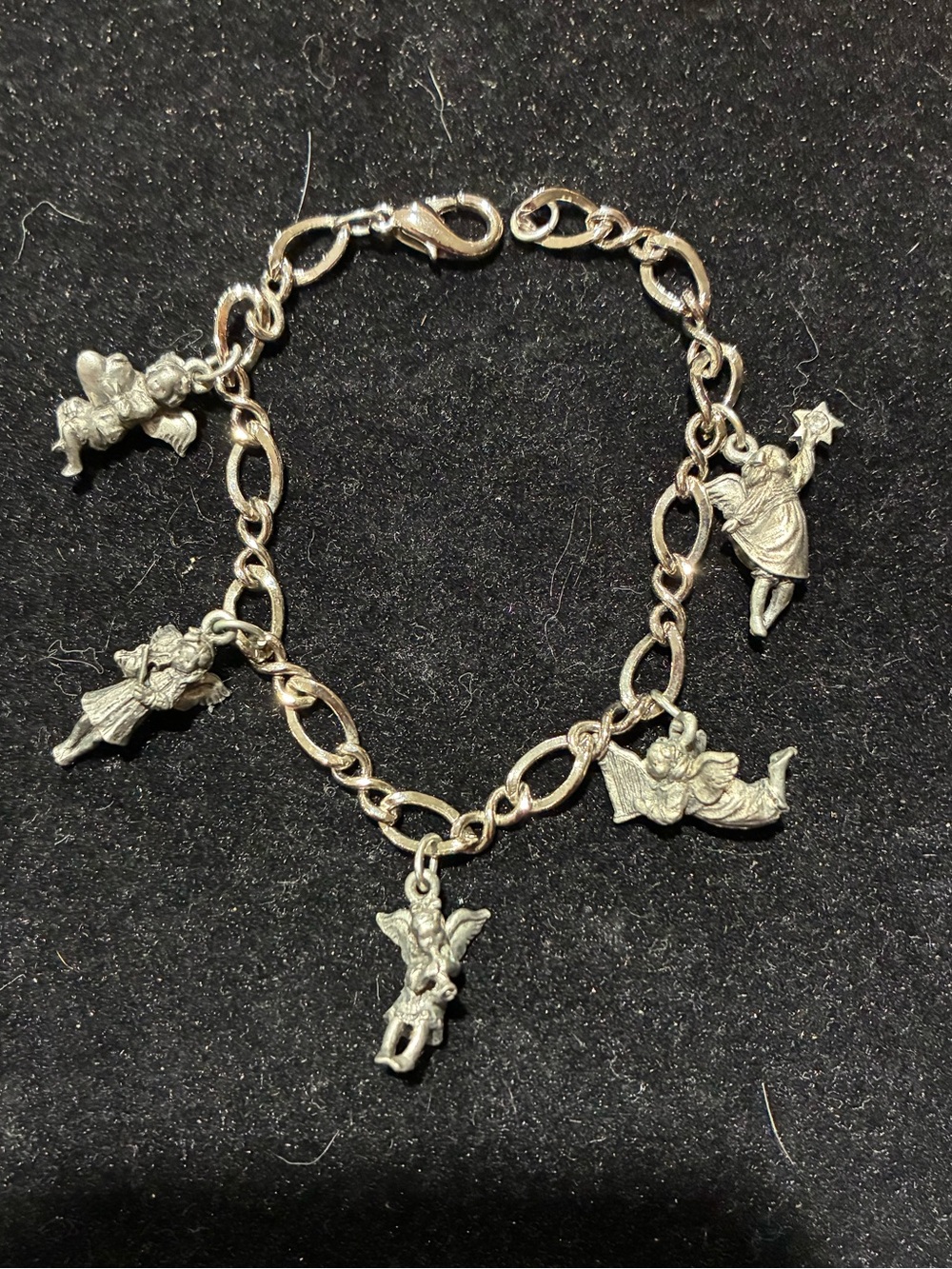 Vintage Silver cherub Charm Bracelet